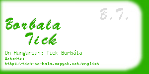 borbala tick business card