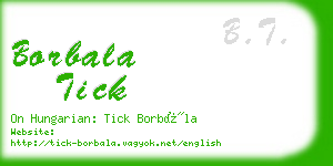 borbala tick business card